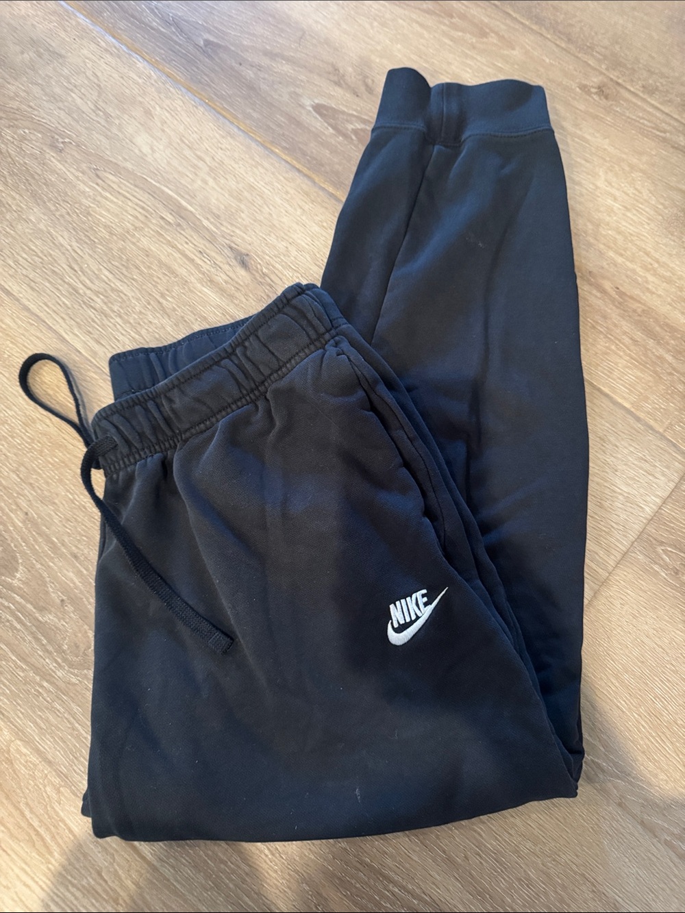 Nike Women’s Black Jogger Sweatpants with White Swoosh
